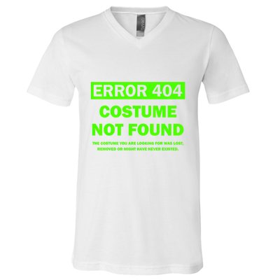 Error 404 Costume Not Found Halloween Matching V-Neck T-Shirt