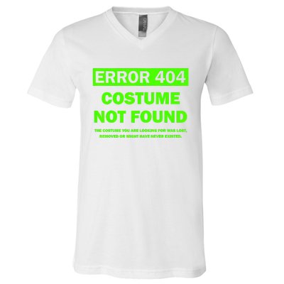 Error 404 Costume Not Found Halloween Matching V-Neck T-Shirt