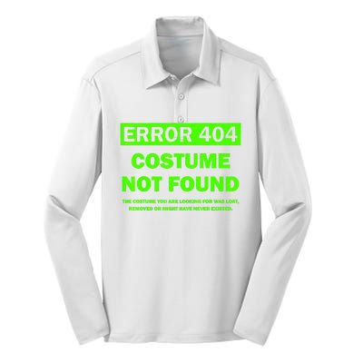 Error 404 Costume Not Found Halloween Matching Silk Touch Performance Long Sleeve Polo