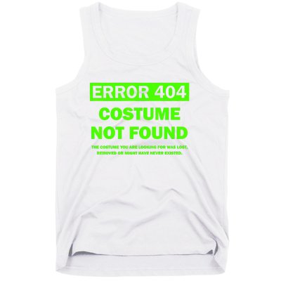 Error 404 Costume Not Found Halloween Matching Tank Top