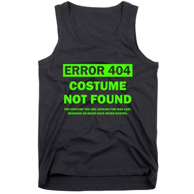 Error 404 Costume Not Found Halloween Matching Tank Top