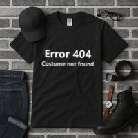 Error 404 Costume Not Found Funny Lazy Halloween Tall T-Shirt