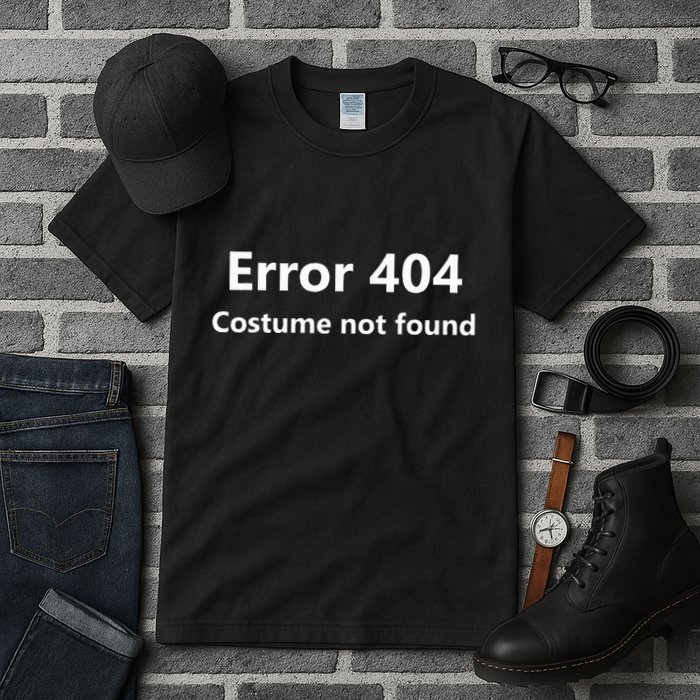 Error 404 Costume Not Found Funny Lazy Halloween Tall T-Shirt
