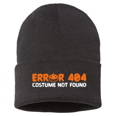 Error 404 Costume Not Found Halloween Trick Or Treat Scary Sustainable Knit Beanie