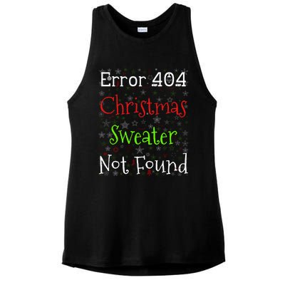 Error 404 Christmas Sweater Not Found Funny Ugly Christmas Gift Ladies PosiCharge Tri-Blend Wicking Tank