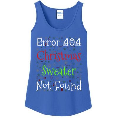 Error 404 Christmas Sweater Not Found Funny Ugly Christmas Gift Ladies Essential Tank