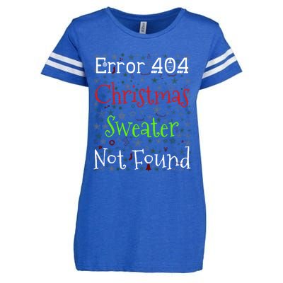 Error 404 Christmas Sweater Not Found Funny Ugly Christmas Gift Enza Ladies Jersey Football T-Shirt