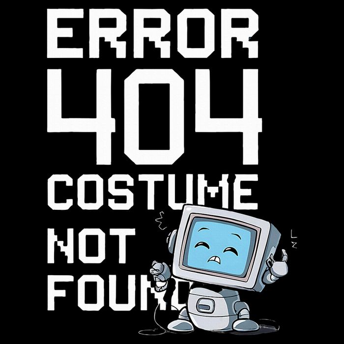 Error 404 Costume Not Found Funny Halloween Geek Matching Flat Bill Trucker Hat