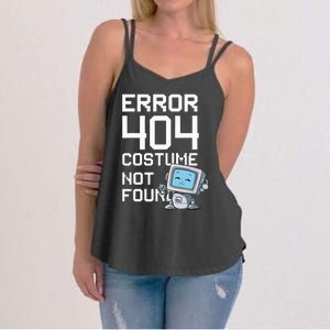 Error 404 Costume Not Found Funny Halloween Geek Matching Women's Strappy Tank