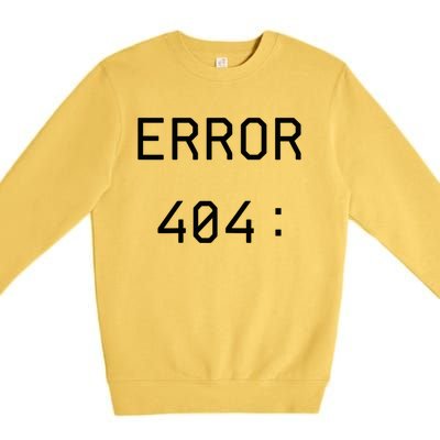 Error 404 Costume Not Found Funny Couples Matching Halloween Premium Crewneck Sweatshirt