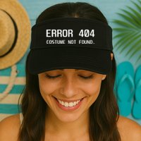 Error 404 Costume Not Found Lazy Halloween Valucap Bio-Washed Visor