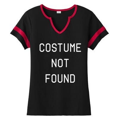 Error 404 Costume Not Found Funny Couples Matching Halloween Ladies Halftime Notch Neck Tee