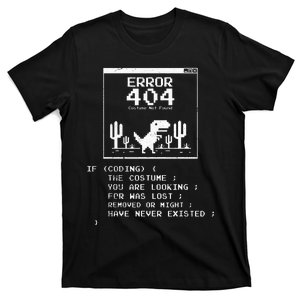 Error 404 Costume Not Found Funny Dinosaur Lazy Halloween T-Shirt