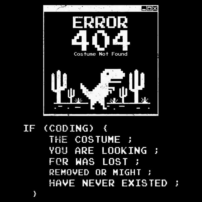 Error 404 Costume Not Found Funny Dinosaur Lazy Halloween Button