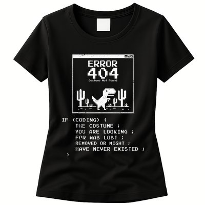 Error 404 Costume Not Found Funny Dinosaur Lazy Halloween Women's T-Shirt