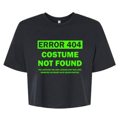 Error 404 Costume Not Found Halloween Matching Bella+Canvas Jersey Crop Tee