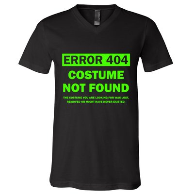 Error 404 Costume Not Found Halloween Matching V-Neck T-Shirt
