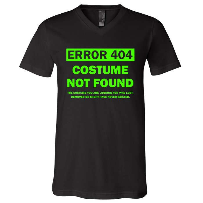 Error 404 Costume Not Found Halloween Matching V-Neck T-Shirt