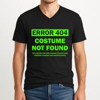 Error 404 Costume Not Found Halloween Matching V-Neck T-Shirt