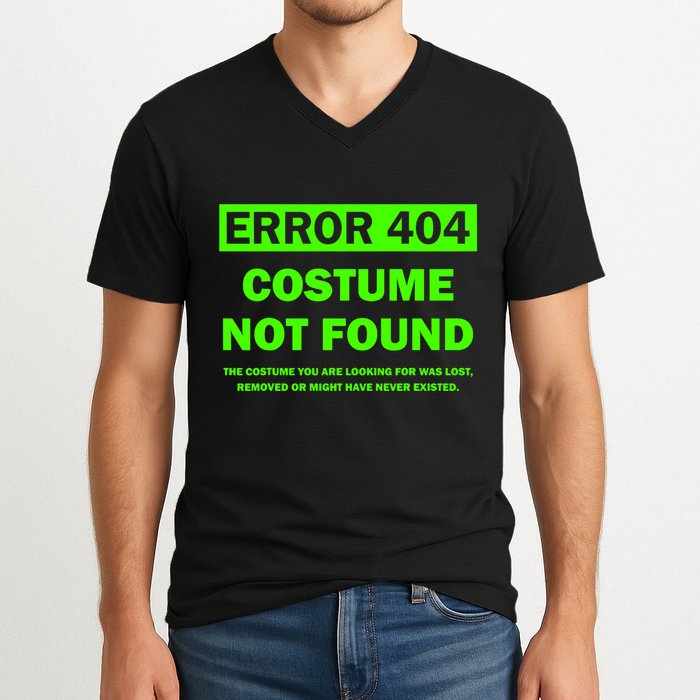 Error 404 Costume Not Found Halloween Matching V-Neck T-Shirt