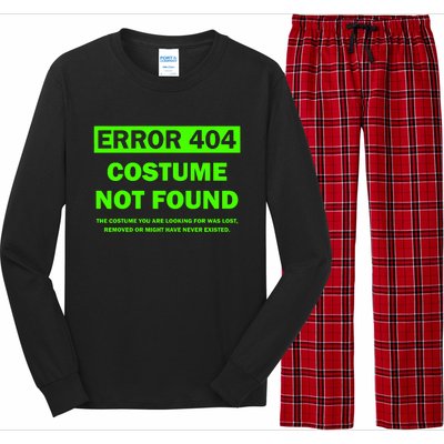 Error 404 Costume Not Found Halloween Matching Long Sleeve Pajama Set