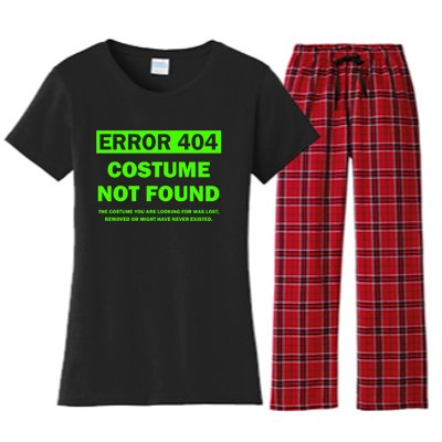 Error 404 Costume Not Found Halloween Matching Women's Flannel Pajama Set