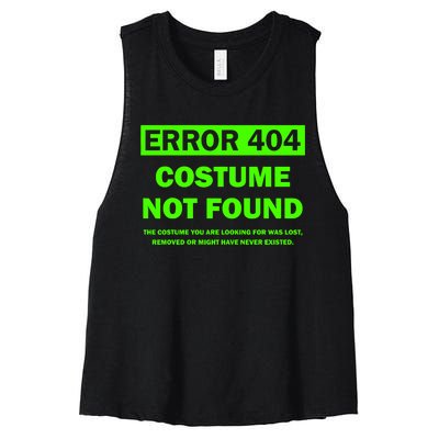 Error 404 Costume Not Found Halloween Matching Women's Racerback Cropped Tank