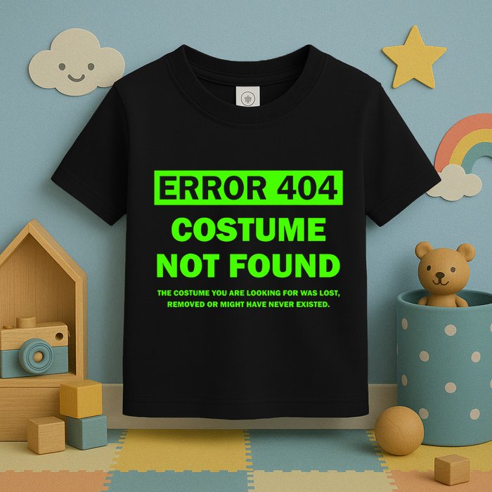 Error 404 Costume Not Found Halloween Matching Toddler T-Shirt