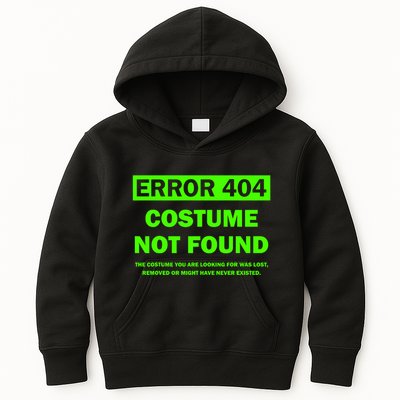 Error 404 Costume Not Found Halloween Matching Kids Hoodie