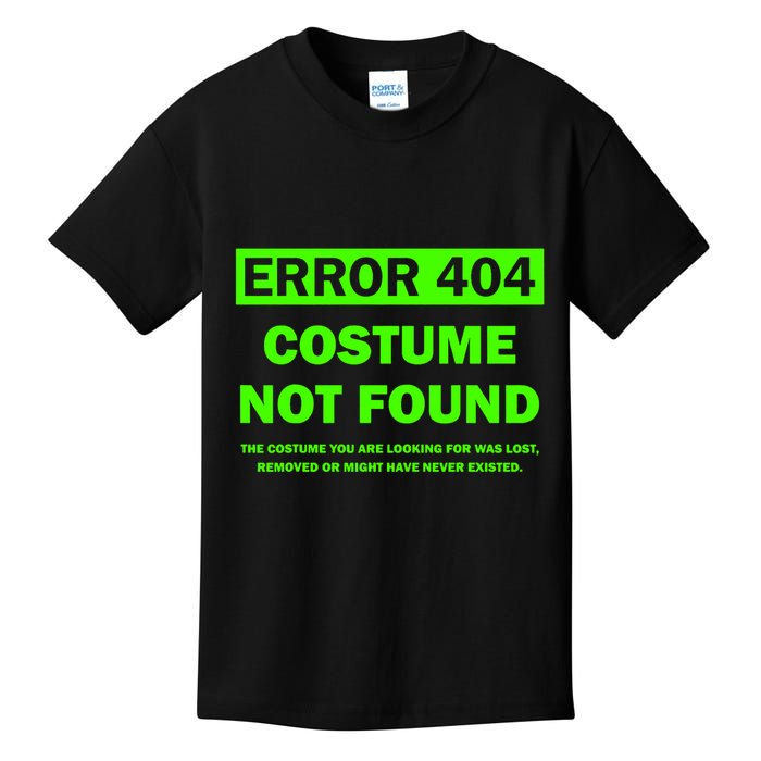 Error 404 Costume Not Found Halloween Matching Kids T-Shirt