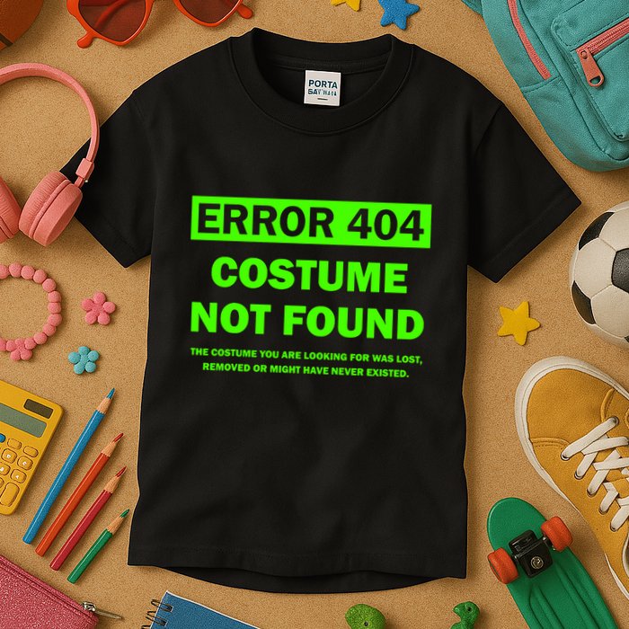 Error 404 Costume Not Found Halloween Matching Kids T-Shirt