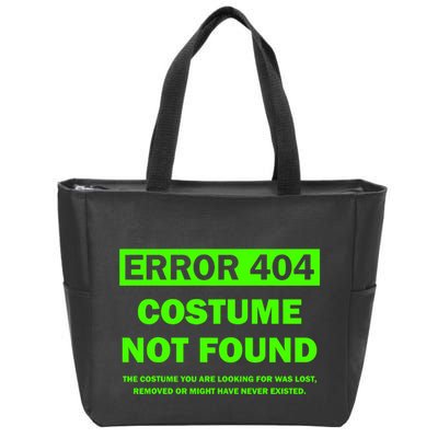 Error 404 Costume Not Found Halloween Matching Zip Tote Bag