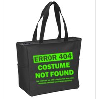 Error 404 Costume Not Found Halloween Matching Zip Tote Bag