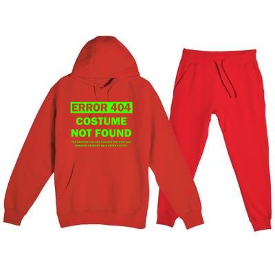 Error 404 Costume Not Found Halloween Matching Premium Hooded Sweatsuit Set