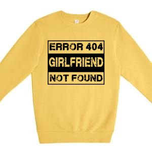 Error 404 Friend Not Found Single Anti Valentines Day Gift Premium Crewneck Sweatshirt