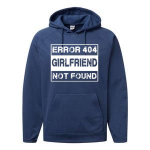 Error 404 Friend Not Found Single Anti Valentines Day Gift Performance Fleece Hoodie