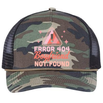 Error 404 Friend Not Found Gift Funny Anti Valentines Day Gift Retro Rope Trucker Hat Cap