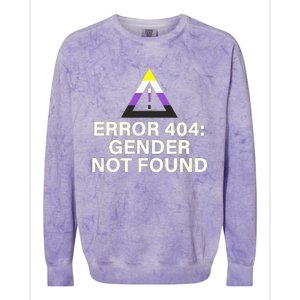 Error 404 Gender Not Found Agender Non Binary Pride Colorblast Crewneck Sweatshirt