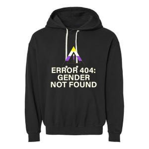 Error 404 Gender Not Found Agender Non Binary Pride Garment-Dyed Fleece Hoodie