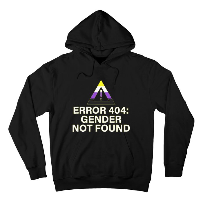 Error 404 Gender Not Found Agender Non Binary Pride Hoodie