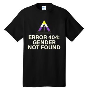 Error 404 Gender Not Found Agender Non Binary Pride Tall T-Shirt