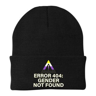 Error 404 Gender Not Found Agender Non Binary Pride Knit Cap Winter Beanie