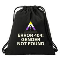 Error 404 Gender Not Found Agender Non Binary Pride Drawstring Bag