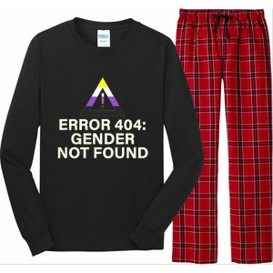 Error 404 Gender Not Found Agender Non Binary Pride Long Sleeve Pajama Set