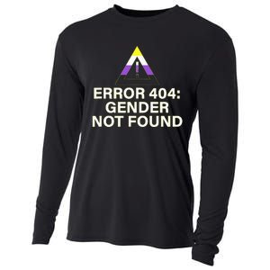 Error 404 Gender Not Found Agender Non Binary Pride Cooling Performance Long Sleeve Crew