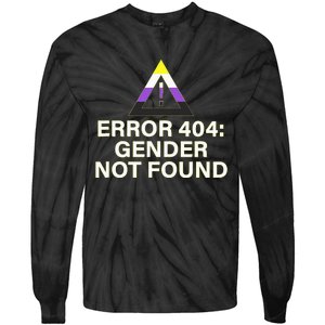 Error 404 Gender Not Found Agender Non Binary Pride Tie-Dye Long Sleeve Shirt