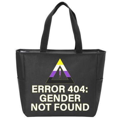 Error 404 Gender Not Found Agender Non Binary Pride Zip Tote Bag