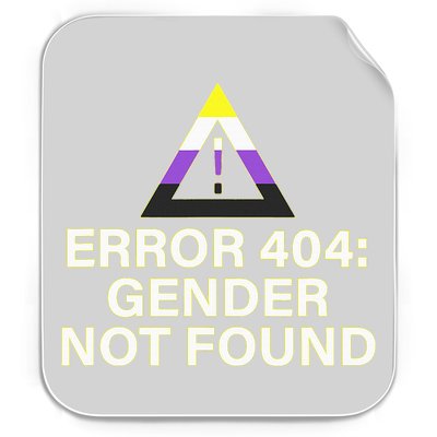 Error 404 Gender Not Found Agender Non Binary Pride Permanent Decal Sticker