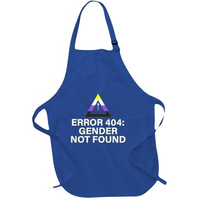 Error 404 Gender Not Found Agender Non Binary Pride Full-Length Apron With Pockets