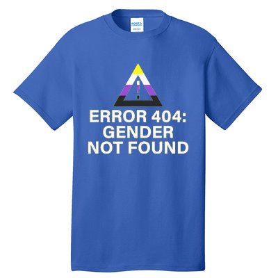 Error 404 Gender Not Found Agender Non Binary Pride Tall T-Shirt